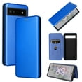 thumbnail image 1 of Case for Google Pixel 6A Magnetic Carbon Fiber Leather Folio Flip Case with Card Holder Kickstand, 1 of 5