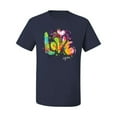 thumbnail image 2 of Wild Bobby, Colorful Rainbow Paint Love Streetwear Men's Graphic T-Shirt, Navy, 5XL, 2 of 3