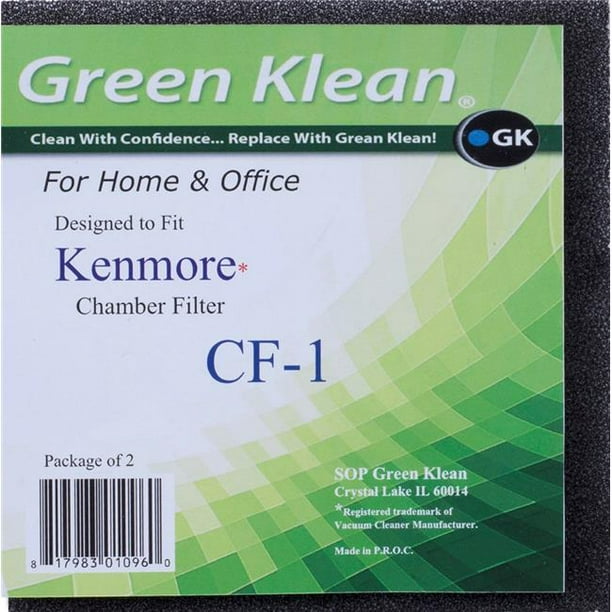 Green Klean GKH-KenCF1 2 Plis Filtre de Moteur en Mousse Secondaire pour Kenmore Modèle 25 Filtres et Étui