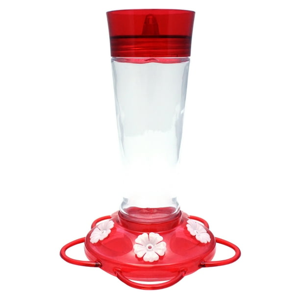 More Birds Ruby Hummingbird Feeder, Glass Bottle, 5 Feeding Ports, 10
