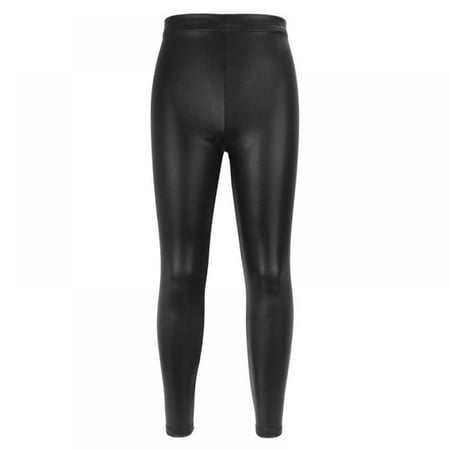 

Girls Kids High Waisted Shiny Metallic Dance Fashion Leggings