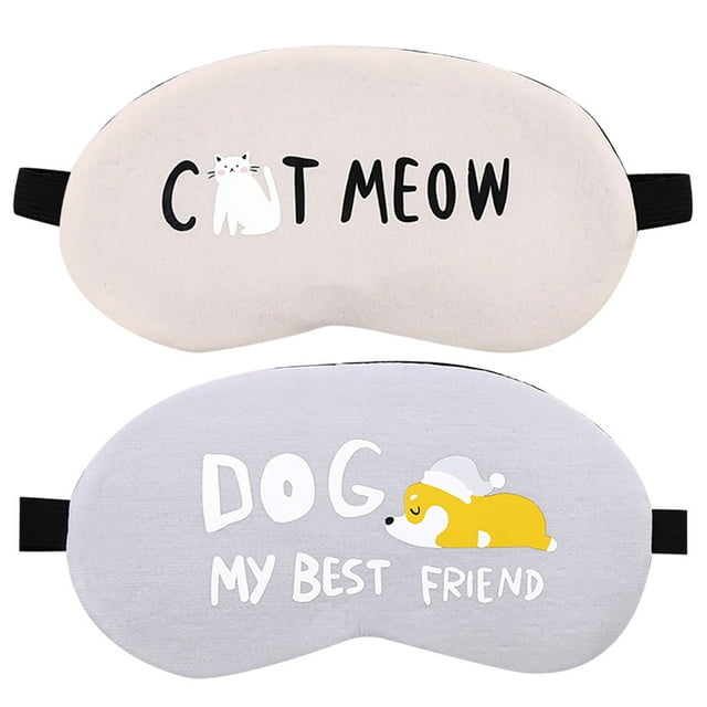 Bangcool 2PCS Sleeping Mask Creative Cartoon Eye Mask Eye Cover Eye Blinder with Ice Pack