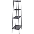 thumbnail image 4 of Knocbel 4 Tiers Metal Freestanding Bookshelf Ladder Design Storage Shelf for Organization of Decorations Books Pottings, Perfect for Lving Room Bedroom, 23.62"W x 13.78"D x 57.87"H Black, 4 of 9
