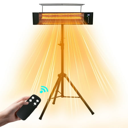 Realsmart 1500W Outdoor Electric Patio Heater Infrared Heaters for Indoor/Outdoor Use Wall Mounted Ceiling Tripod Heater TUV Certification for Restaurant Garage