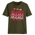 thumbnail image 5 of Top casual de manga corta con cuello redondo y estampado de letras en color sólido para el día de la madre de primavera y verano para mujer OAVQHLG3B Store  lin121212, 5 of 5