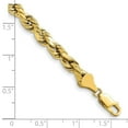 thumbnail image 3 of Auriga Fine Jewelry 10K Yellow Gold 5.5mm Semi-solid Diamond-cut 7inch Rope Chain Bracelet for Men, 3 of 4