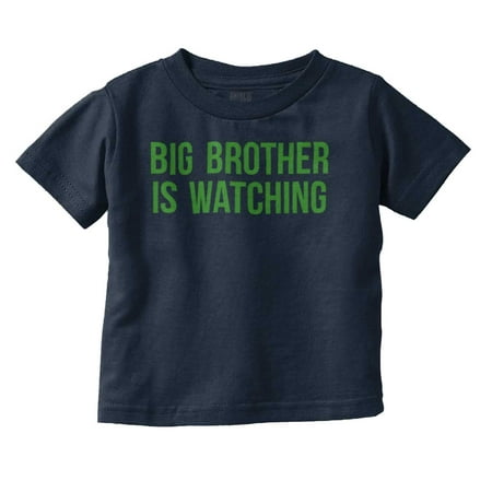 

Big Brother is Watching Funny Lil Bro Toddler Boy Girl T Shirt Infant Toddler Brisco Brands 18M