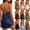Navy, variant on Fancifize 2 Piece Satin Pajama Sets for Women Sleeveless Back Tie Pj Shorts Ladies Summer Loungwear Set