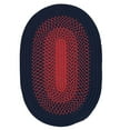 thumbnail image 2 of 5' Navy Red and Black All Purpose Handcrafted Reversible Round Outdoor Area Throw Rug, 2 of 4