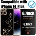 thumbnail image 3 of Compatible with iPhone 14 Plus Case Cute Sparkling with Light Heart Bracelet Plating Protect The Camera Soft TPU Apply to iPhone 14 Plus Case Ladys, Girls and Women（Black）, 3 of 11
