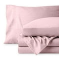 thumbnail image 5 of Bare Home Washed Sheet Set - Premium 1800 Collection - Deep Pocket - 4 Piece - Queen, Dusty Pink, 5 of 8