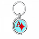thumbnail image 1 of Fortuna sol diamante póker Rotating keychain Metal Keyring Holder, 1 of 2