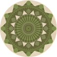thumbnail image 1 of Ahgly Company Machine Washable Indoor Round Transitional Olive Green Area Rugs, 3' Round, 1 of 7