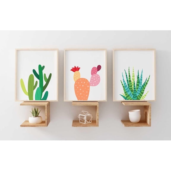 Luvia Set Of 3 Cactus - Cactus Art - Cactus Artwork - Gallery Wall Cactus Set - Cactus - Ap, Modern Wall Decor Set 3 Prints 8x12 UNFRAMED
