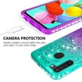 thumbnail image 5 of Compatible for Samsung Galaxy A21 Case with Tempered Glass Screen Protector SOGA Diamond Liquid Quicksand Cover Cute Girl Women Phone Case - Teal / Purple, 5 of 5