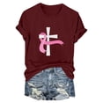 thumbnail image 3 of Blusas de Manga Corta para las Mujeres Divertida Impresión Cuello Redondo Camiseta Vintage, Blusas de Primavera para las Mujeres, 3 of 4
