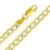 Jewelry 14k Two Tone Gold 4.2-mm Cuban Chain Necklace (24 inch)