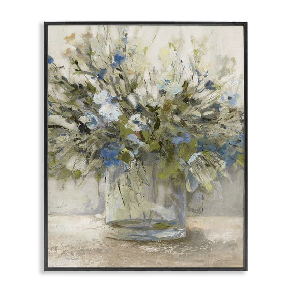 Stupell Industries Glass Vase Botanics Plants & Flowers Painting Black Framed Art Print Wall Art, 11 x 14