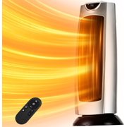 22" Space Heaters for Indoor Use,1500W Small Electric Portable Heater with Thermostat, 70°Oscillating Ceramic Heater with Remote, 24H Timer, Tip-over&Overheat Protection for Office, Bedroom