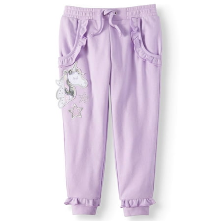 365 Kids From Garanimals Ruffle French Terry Sweatpants (Little Girls & Big (Lucy Girl's Best Friend Sweat Pant)