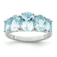 thumbnail image 1 of Bague en Argent Sterling 925 avec Pierre d'Amour Aqua, 1 of 10