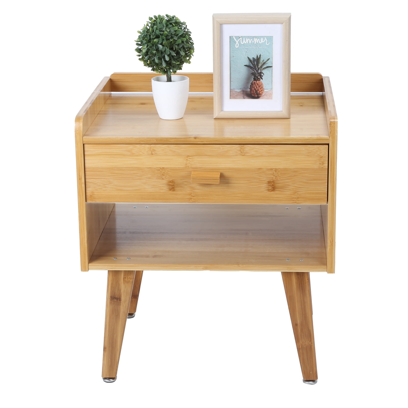 Bedside Table Night Stand Bedroom Wood Organiser Cabinet W/Drawer Storage 