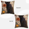 thumbnail image 3 of Haiem Black Cat in Wildflowers Print Velvet Soft Solid Decorative Square Throw Pillow Covers Set with Elegant Piping Christmas Cushion Case for Sofa Bedroom Car-18"x18", 3 of 8
