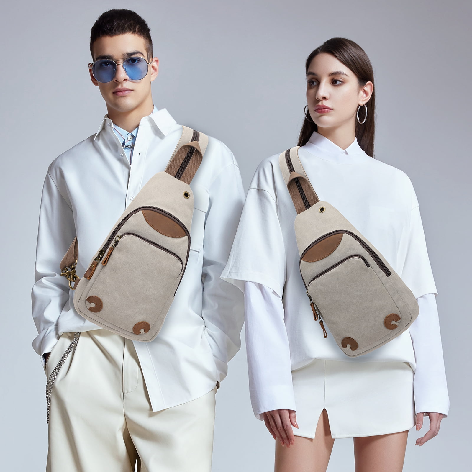 KL928 Canvas Sling Bag for Men Women Crossbody Backpack Sling Backpack Shoulder Bag Casual Daypacks