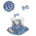 thumbnail image 3 of 3 piezas de ropa para muñecas pequeñas de 20 cm, trajes para muñecas de niña, falda de muñeca de peluche de moda, tocado de manga corta para muñecas Azul, 3 of 5