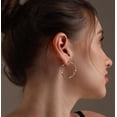 thumbnail image 2 of LeCalla 925 Sterling Silver Hoop Earrings for Women | Three-Tone Round Hoops, 2 of 6