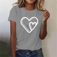 thumbnail image 2 of Hyknon Womens Tops Été Mode Amour Imprimé Décontracté Manches Courtes Pull-Over Doux Polyvalent pour Femmes, 2 of 4