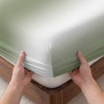 thumbnail image 3 of Twin XL Size Fitted Sheet Set - Sage Green White Ombre 2 Piece Bedding Sets 16" Deep Pocket Fitted Sheet with 1 Pillowcases, Abstract Art Modern Green Gradient Brushed Microfiber Luxury Bed Sheets, 3 of 9