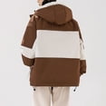 thumbnail image 5 of Male Quilted Jacket Winter Unisex Color Block Hooded Thickened Padded Jacket With Zip Outdoor Long Sleeve Coat Casual Transition Jacket Winter Wadded Jacket, 5 of 5
