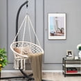 thumbnail image 4 of Gymax Hammock Swing Chair with Cushion Hanging Hardware Kit Indoor Outdoor Beige, 4 of 10