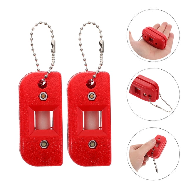 OUNONA 2Pcs Portable Red Ice Skate Blade Sharpener Stone for Figure Hockey Skates Accessories