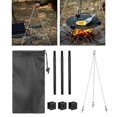thumbnail image 3 of Soportes de trípode para parrilla de fogata para aventuras de mochileros y actividades al aire libre 13cm con cadena, 3 of 8
