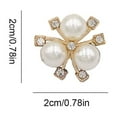 thumbnail image 2 of 2 Pieces Hairpin Headdress Flat Back Non-perforated Design Shiny Rhinestones Beautiful Pearl Flower Buckle for Dancing Party Type 11, 2 of 7