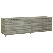 Charmma Patio Storage Box Poly Rattan 78.7"x19.6"x23.6" Gray