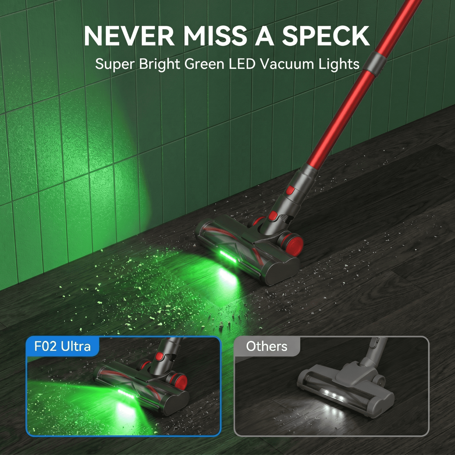 Cordless Vacuum Cleaner, 600W/55kPa Powerful Stick Vacuum, Lightweight Upright for Home Hard Floor Carpet Pet Hair