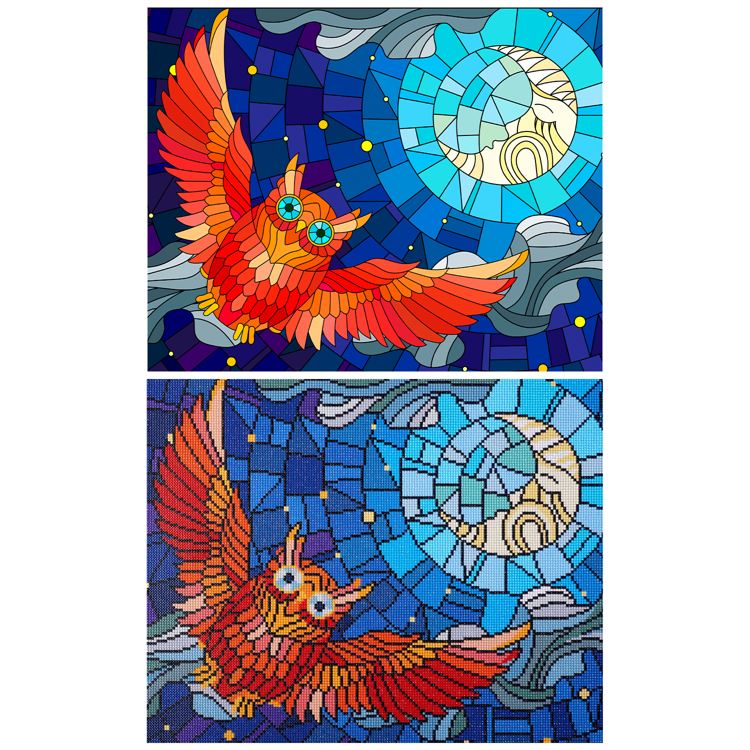 Diamond Art By Leisure Arts Diamond Painting Kits For Adults 16"X20" Advanced Stain Glass Owl, Full Drill, Art Kits, Dimond Art, For Adults, Kit