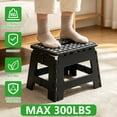 thumbnail image 2 of Biiend 9 Inch Folding Step Stool, Non-Slip Plastic Stool with Handle, 300 lb Capacity, Compact Portable Step for Kitchen Bathroom Bedroom, 2 of 7
