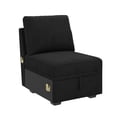 thumbnail image 4 of HONBAY Single Seat with Storage for Modular Sectional Sleeper Sofa, Velvet Black, 4 of 5