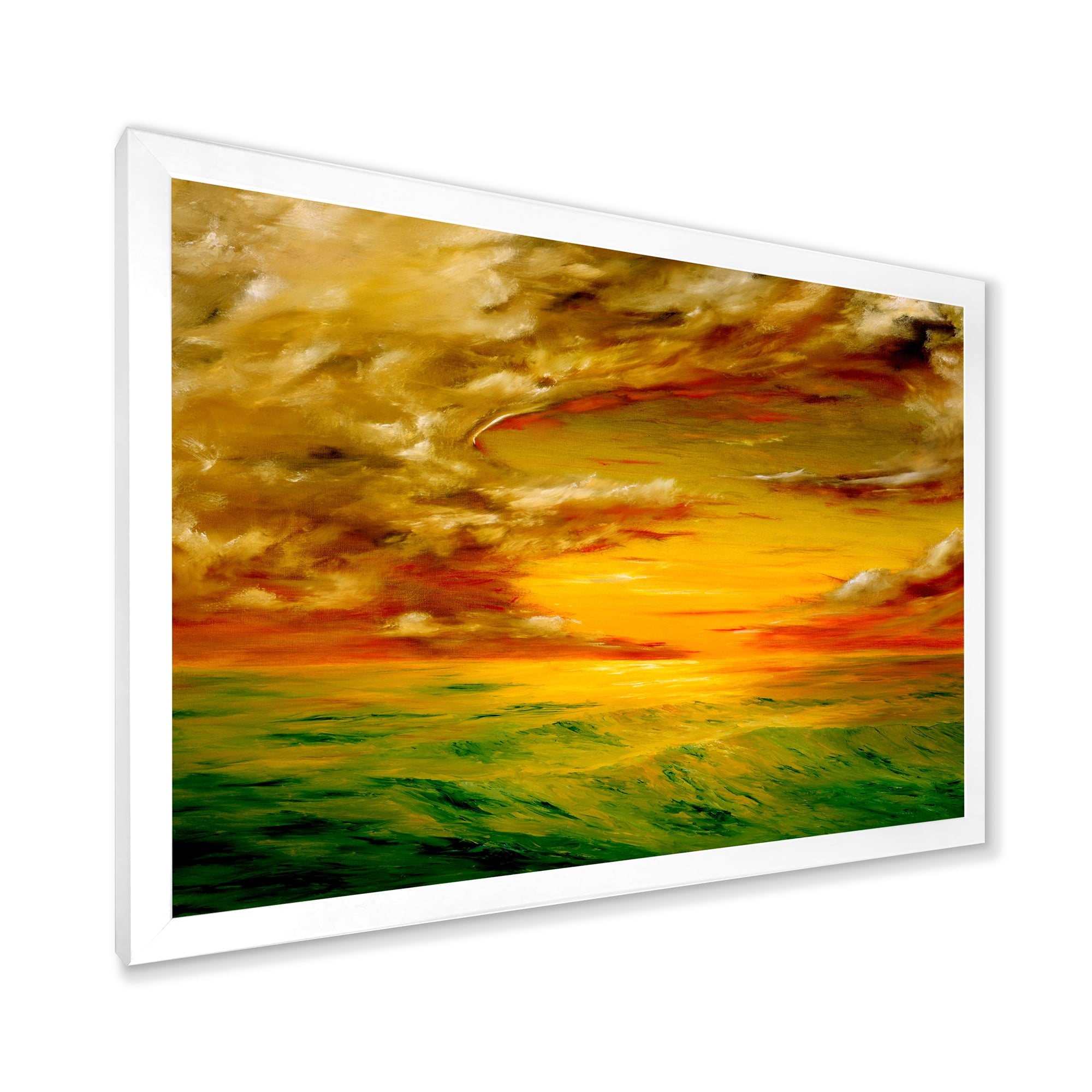 Designart 'Colorful and Bright Sunset At Santa Rosa California' Farmhouse Framed Art Print