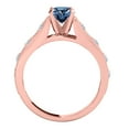 thumbnail image 4 of Aonejewelry 1.15 Ct. Halo Unique Design Blue Diamond Engagement Ring Crafted In 14k Solid Rose Gold, 4 of 4