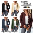 thumbnail image 6 of Asklazy Women's Open Front Cardigan Casual Lightweight Crewneck Long Sleeve Button down Knit Sweaters Army green,(S-2XL）, 6 of 9