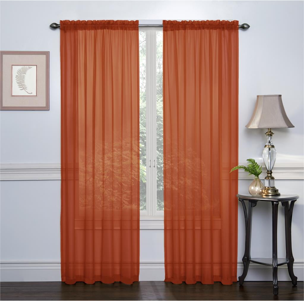 Home Sheer Curtain Chiffon Tulle Door Window Balcony Valance Decor LC