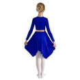 thumbnail image 2 of CHICTRY Robe de Danse à Manches Longues pour Filles, Robe de Prière Lyrique Brillante pour Performance, Bleu 8, 2 of 7