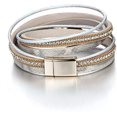 thumbnail image 2 of bracelets en Cuir pour Femmes. Manchette en Perles de Cristal Multicouche Boho Léopard, 2 of 5