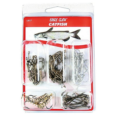 Eagle Claw Catfish Hook, Assorted, 40Pc (Best Trotline Hooks For Big Catfish)