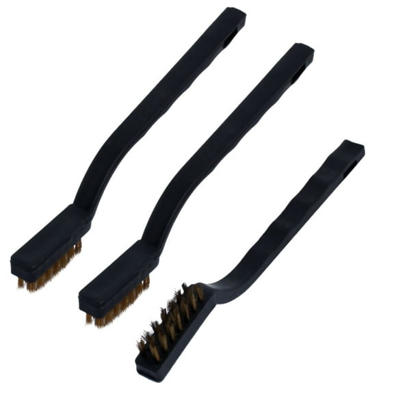 Unique Bargains Household Plastic Bending Handle Metal Wire Bristle Cleaning Brush Black 3pcs